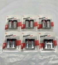  Lot of 6 Energizer MAX Alkaline C Batteries, 1.5V- 6 2packs- NEW