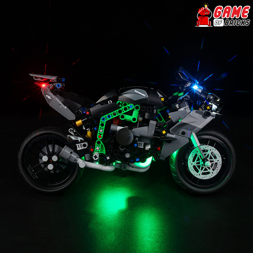 Light Kit for Kawasaki Ninja H2R Motorcycle - Compatible with LEGO&reg; 42170