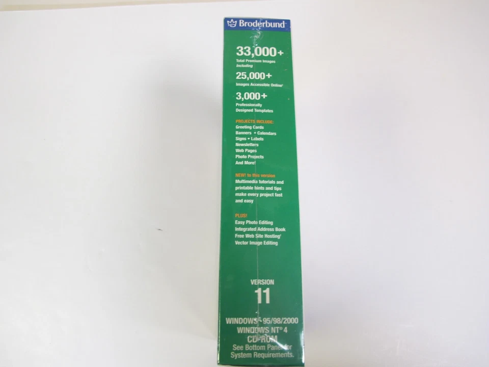 Print Shop, Essentials, Broderbund, versión 11. Caja nueva sin abrir, Windows 95-NT4 Foto 2 de 4