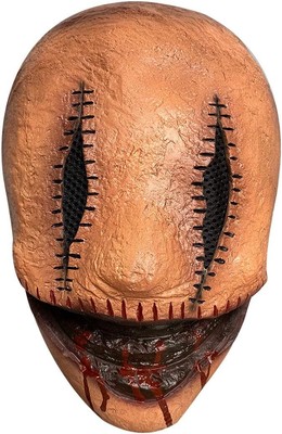 Halloween Creepy Smiley Killer Mask Scary Zombie Emulsion Skin Wig Hair Horrible