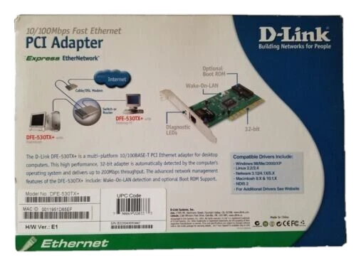 D-Link DFE-530TX+ 10/100Mbps Fast Ethernet PCI Adapter  - Image 3 of 3