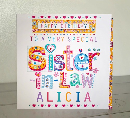 Sister in law birthday card Personalise Special birthday card for Sister-in-law - Picture 3 of 8