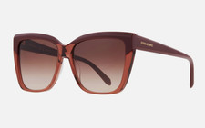 New Salvatore Ferragamo SF1102S 619 Burgundy Crystal Brown Sunglasses