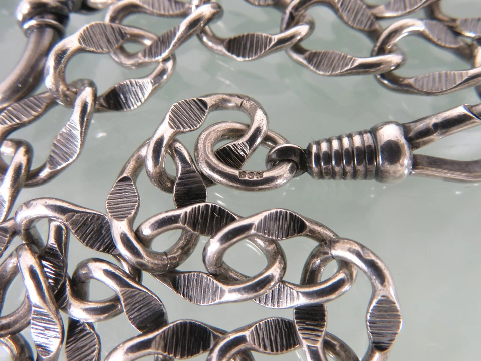 Collana Da Orologio Art Deco CHATELAINE IN ARGENTO - Immagine 3 di 4