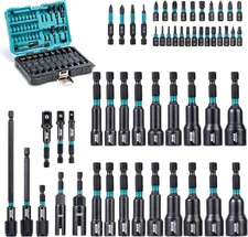 LIBRATON 54PCS Magnetic Nut Driver Set, Impact Drill Driver Bit 1/4", Metric & S