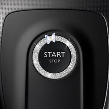 Crystal Rhinestone Car Butterfly Ring Emblem, Auto Key Ignition K Color: White
