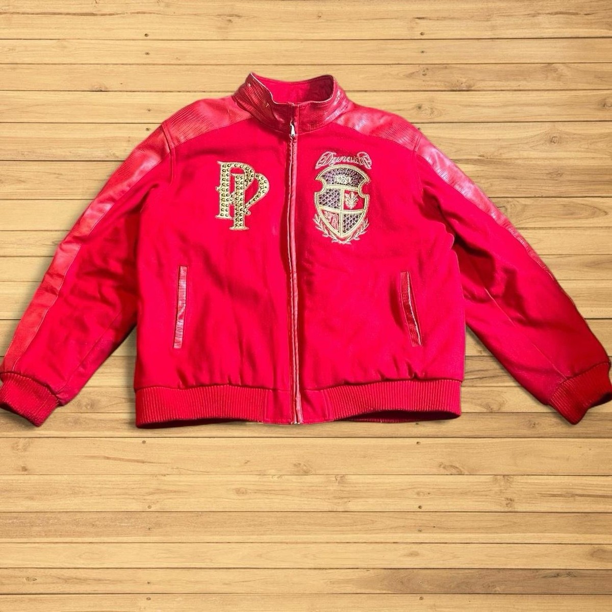 Pelle Pelle Dynasty 1978 Marc Buchanan Red Leather & Wool Jacket