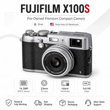 FUJIFILM Fuji X100S 16.3MP Compact Digital Camera English Silver 85% New