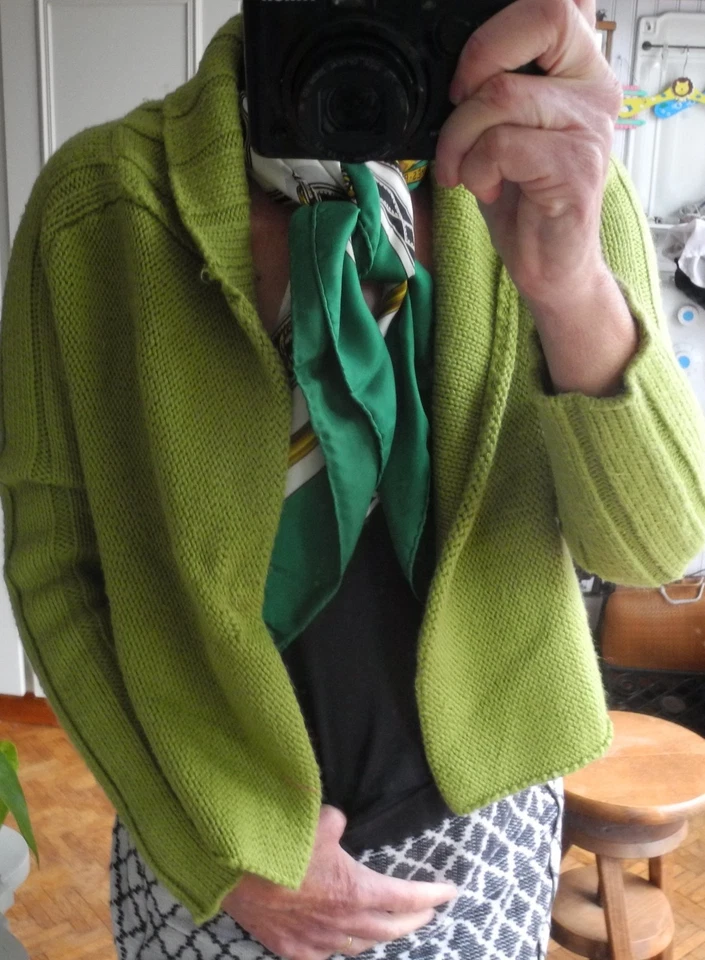 Gilet vert PROMOD S col châle - Photo 2/4