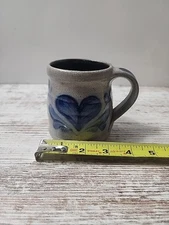Vintage Rowe Pottery Works Coffee Mug Heart Design