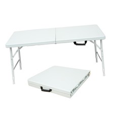 4ft Portable Folding Table for Indoor  Outdoor Use, 135KG Capacity, Sturdy