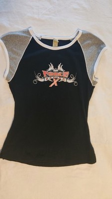 Vintage Y2K John Force Racing XL Logo Biker Ragland Short Sleeve VTG Baby Tee