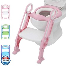 Potty Training Toilet Seat with Step Stool Ladder for Kid and Baby, Adjustabl