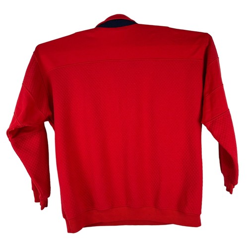 Architect Red Quilted Texture Long Sleeve Polo Shirt Mens Size XL - Picture 7 of 8