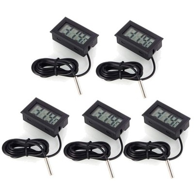 LCD Thermometer Temperaturfühler Sensor für Kühlschrank Aquarium 5er Set