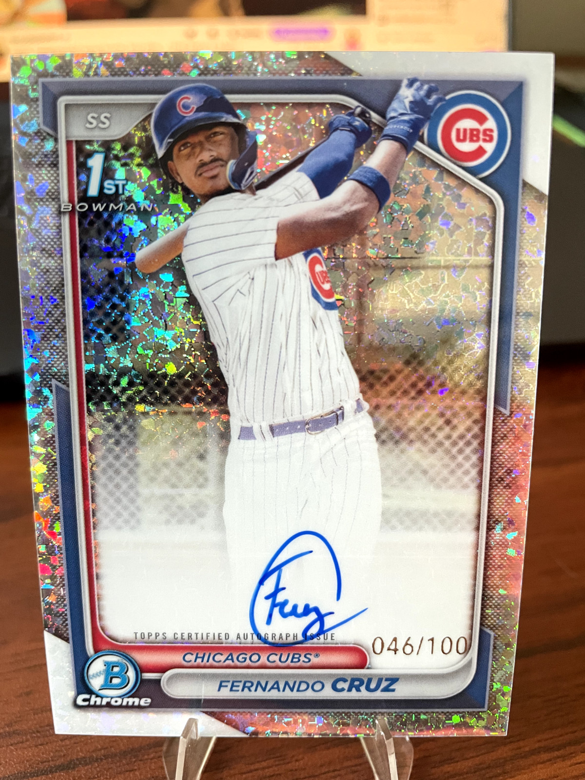 2024 Bowman Chrome - Prospect Autographs Fernando Cruz #CPA-FC Mini-Diamond /100