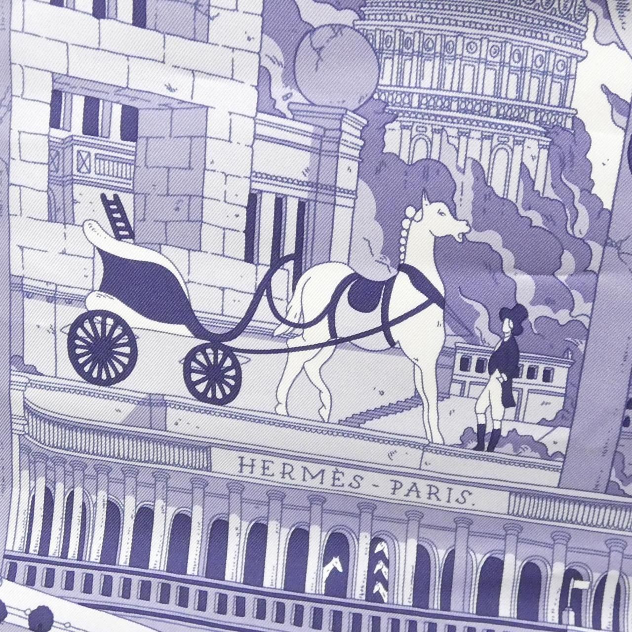 HERMES 002934S HIPPOPOLIS Silk Scarf 90x90 BLUE Authentic Fine Edition image 2