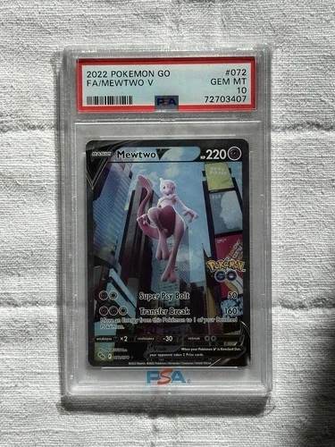 PSA 10 Mewtwo V Full Art #072 Pokémon GO 2022 GEM MINT