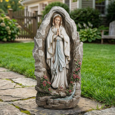 Our Lady of Lourdes Statue - 18 Inches Virgin Mary Statue Catholic Garden Decor,