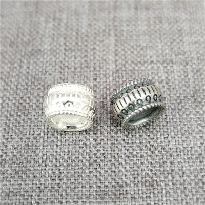 2 Sterling Silver Tribal Style Beads Motif Spacer for Bracelet 7mm