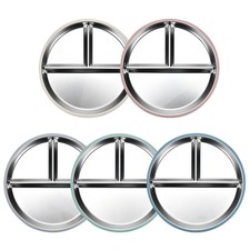 1x Stainless Steel Kids Plate with Three Compartments for Vegetables Fruits Meat