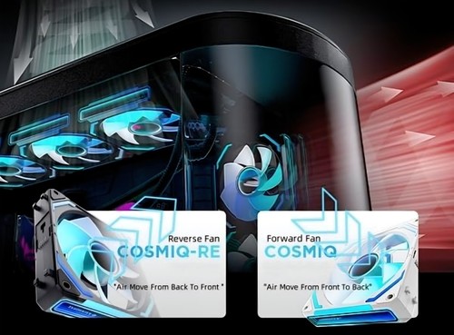 AsiaHorse COSMIQ-Uni-White 120mm Case Fan, Infinity Mirror FDB Whitw-3packs - Afbeelding 7 van 8