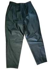 Avanti Leather Pants Black Size 11/12 High Rise Pleated Womens Lined Vintage 80s