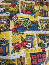 1960s 1970s Vintage Kitschy Autumn Kitchen Mod Retro Fun MCM Groovy Fabric 5yds