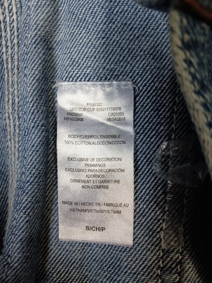 Dickies Overalls Boys Small Classic Bib Carpenter Workwear Denim Adjustable - Image 3 of 4