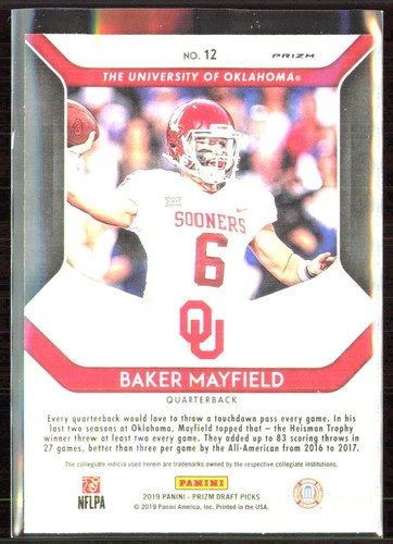 2019 Panini Prizm Draft Picks Pink Prizm Baker Mayfield #12! - Picture 2 of 2