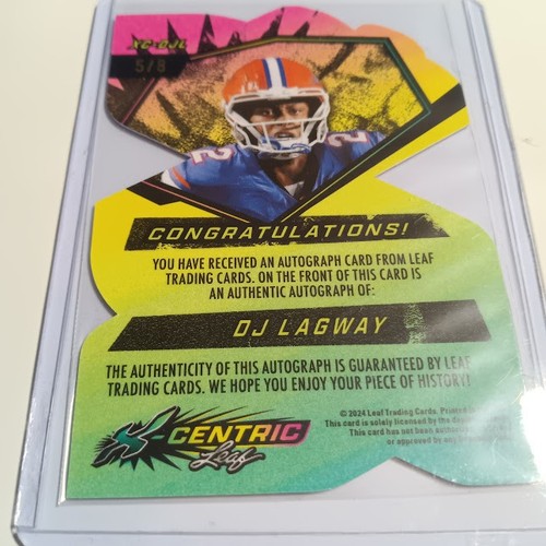 2024 Leaf Eclectic X-Centric Blue Die-Cut Auto DJ Lagway #5/8 raro ssp - Foto 3 di 3