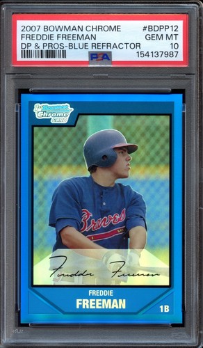 2007 Bowman Chrome Freddie Freeman (Blue Refractor /199) - PSA 10 GEM MINT