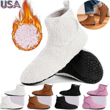Women's Winter Fleece Lined Slippers Warm Plush Indoor House Shoes Soft Non-Slip