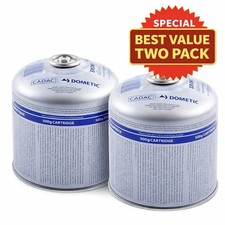 Cadac Threaded Valve Gas Cartridge Butane/Propane Mix  Canister- 500G Twin Pack