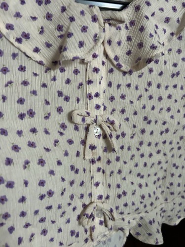 Zara Girls Floral Long Sleeve Blouse Front Buttons 10 - Picture 7 of 9