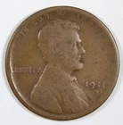 1911-S Lincoln Wheat Cent Semi-Key Date Rare Good Nice Free Shipping