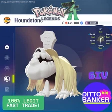 Pokemon Legends ZA ✨ SHINY HOUNDSTONE ALPHA Lv100 Adamant/6IV MAX EV Gold Bot Ca