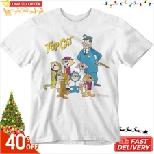 TOP CAT T-SHIRT CARTOON 70S 80S CHOO CHOO SPOOK UK 2_REPRINT_SALE 40% OFF_ HOT @