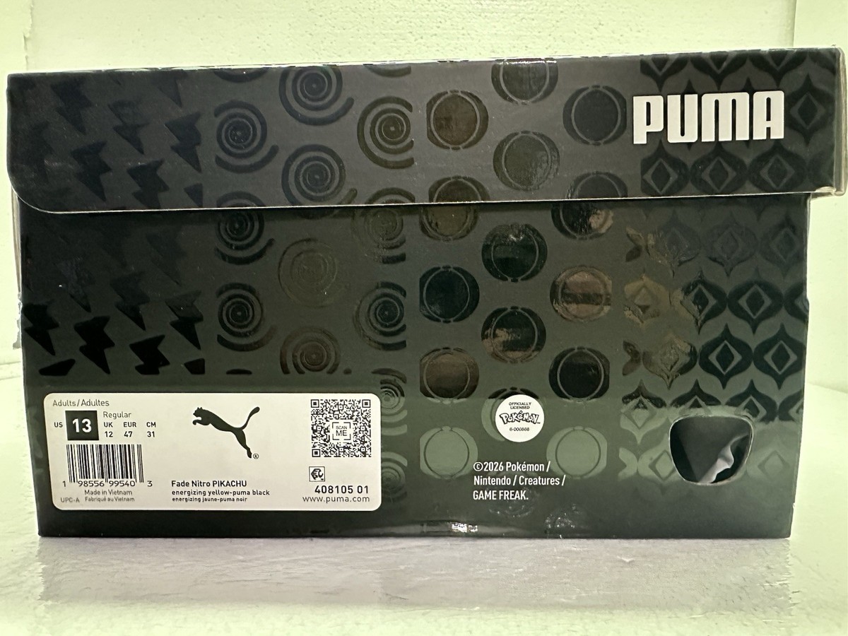 ヨシ Authentic Puma Pokémon x Puma Fade Pikachu 408105-01 Men Size 13