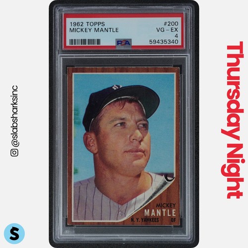 1962 TOPPS #200 MICKEY MANTLE PSA 4