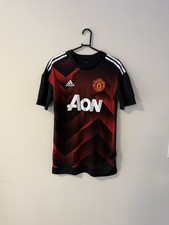 adidas Manchester United Climalite Short Sleeve Soccer Jersey Black S