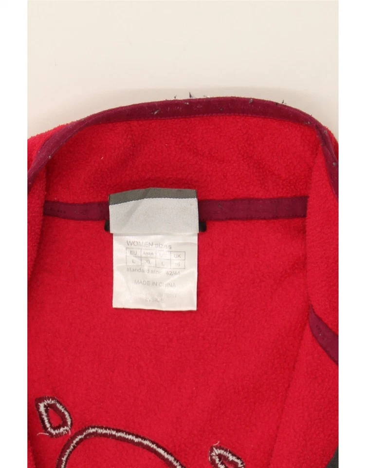 JACK WOLFSKIN Womens Fleece Jacket UK 16 Large Red Polyester VG08 - Image 3 of 4