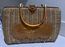 Vintage Patti Originals wicker handbag 1950's MCM purse