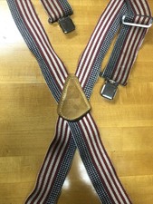 America's Choice Patriotic Suspenders No 110 4th of July American Flag w/Leather