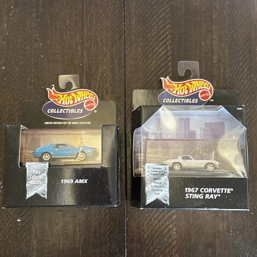 Vintage Hot Wheels Lot Real Riders ‘69 AMC & ‘67 Corvette Sting Ray - Free Ship