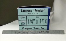CONGRESS REGULAR 150 GRIT 1/4 x 1/16 Polishing Stones qty. 10 = 1 UNIT