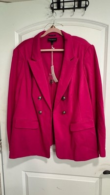 Hot Pink Barbiecore Power Blazer Double Breasted NWT Plus Size