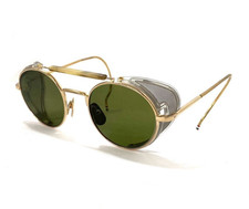 Thom Browne Sunglasses TB-001B T48 48  21-112 Gold Frame Green Lens USED Eyewear