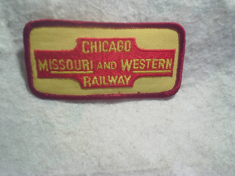 CHICAGO MISSOURI AND WESTERN RAILWAY PATCH UNUSED,Train,Railroad, 4"