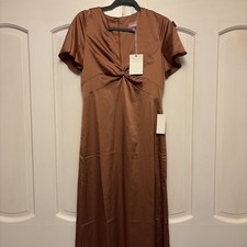 SHOW ME YOUR MUMU Rome Twist Gown In Copper Luxe Satin Medium